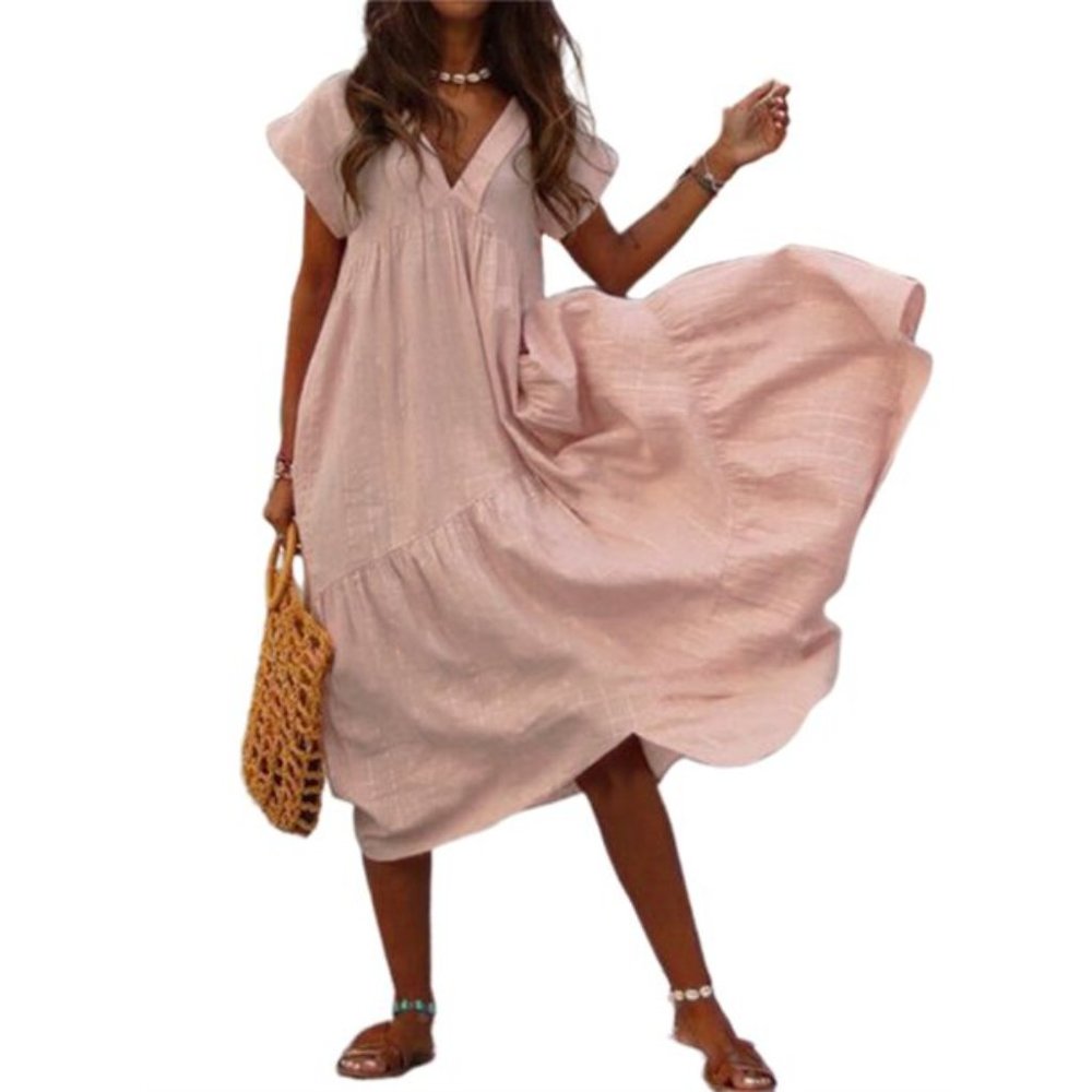 Peach Cotton Summer Maxi, Size S NWT
